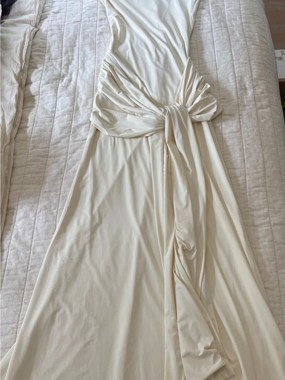 Bardot White Halter Maxi Dress with Front Knot